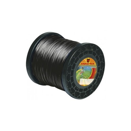 Fil nylon  diam.: 4mm, section: crante, couleur: noir, bobine 74m
