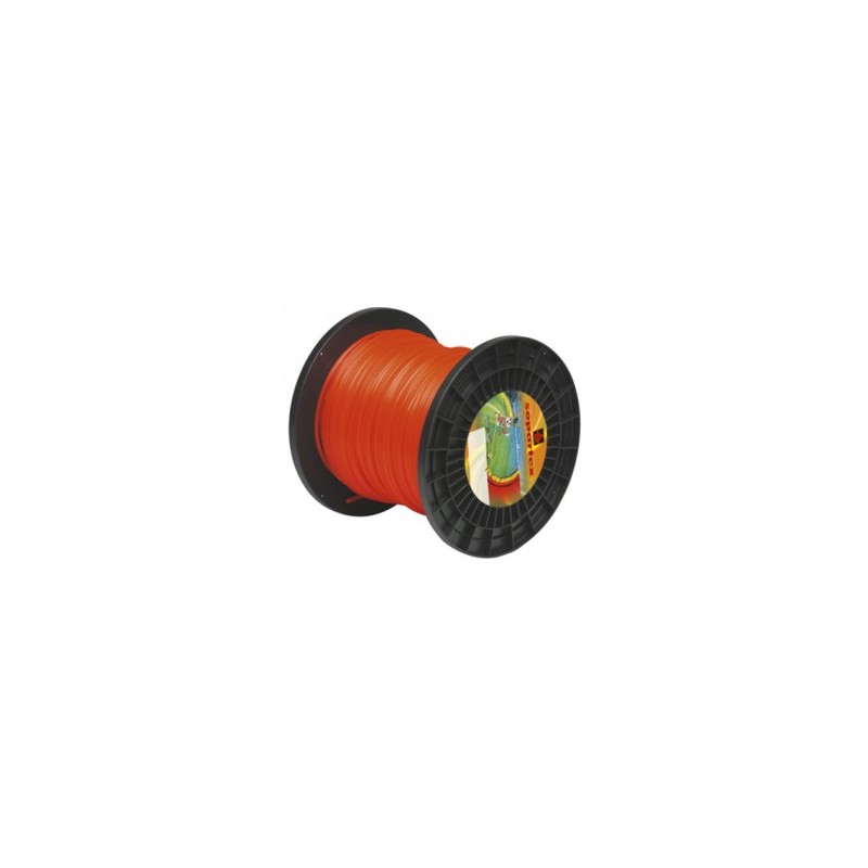 Fil nylon  diam.: 3,5mm, section: ronde, couleur: rouge fluo, bobine 110m